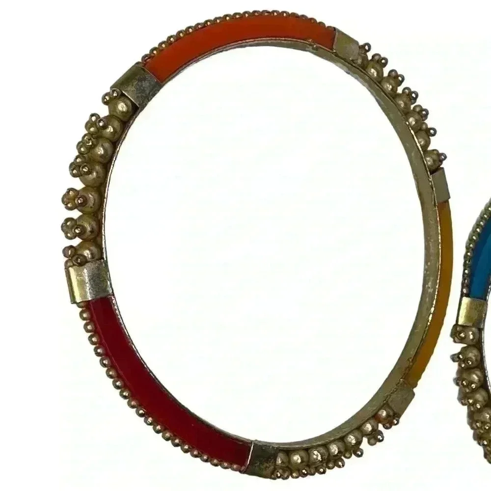 Vintage Bangle Set Womens Jewelry layered  Bracelets statement traditional India